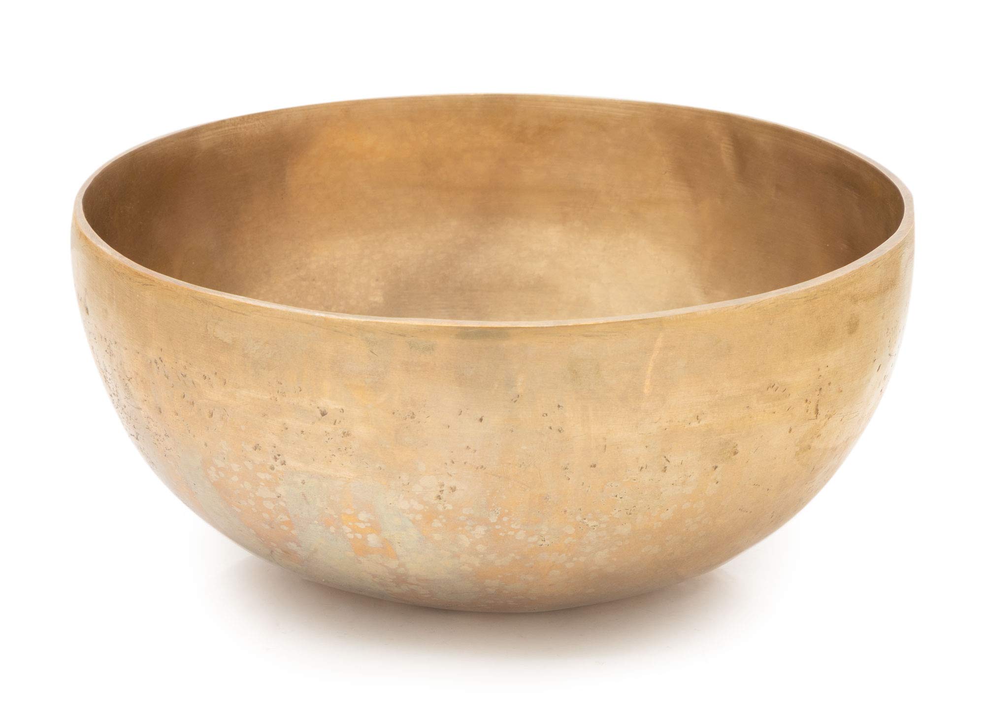 Set Ciotola Tibetana XDrum Omshanti 20 cm con Cuscino, Diametro: ca. 20 cm | Fatta a mano in India, Materiale: lega di ottone, Peso: ca. 1200 g, Colore: oro, Ideale come base per ciotola tibetana