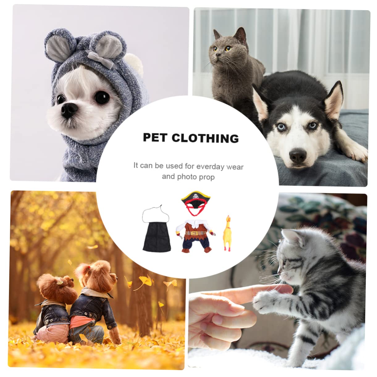 FOMIYES Set Di 3 Pezzi Per Halloween Vestito Da Pirata Per Cani E Gatti Abbigliamento Per Animali Domestici Divertente Vestito Per Cani.