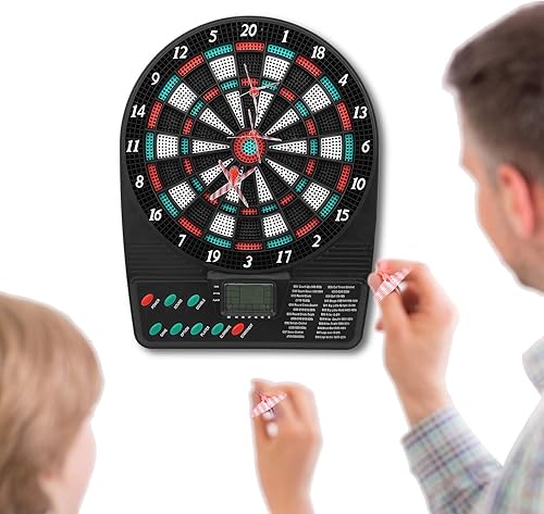 Miniatura 9 de Tablero de dardos electrónico, puntuación automática, compacta, digital, punta suave, placa de dardos de puntuación automática con pantalla LCD,