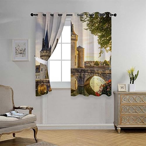 Miniatura 3 de Cortinas para Cocina Castle - Puertas cortas de acordeón para habitación, cortinas bohemias de 55 pulgadas de ancho por 55 pulgadas de largo, 2