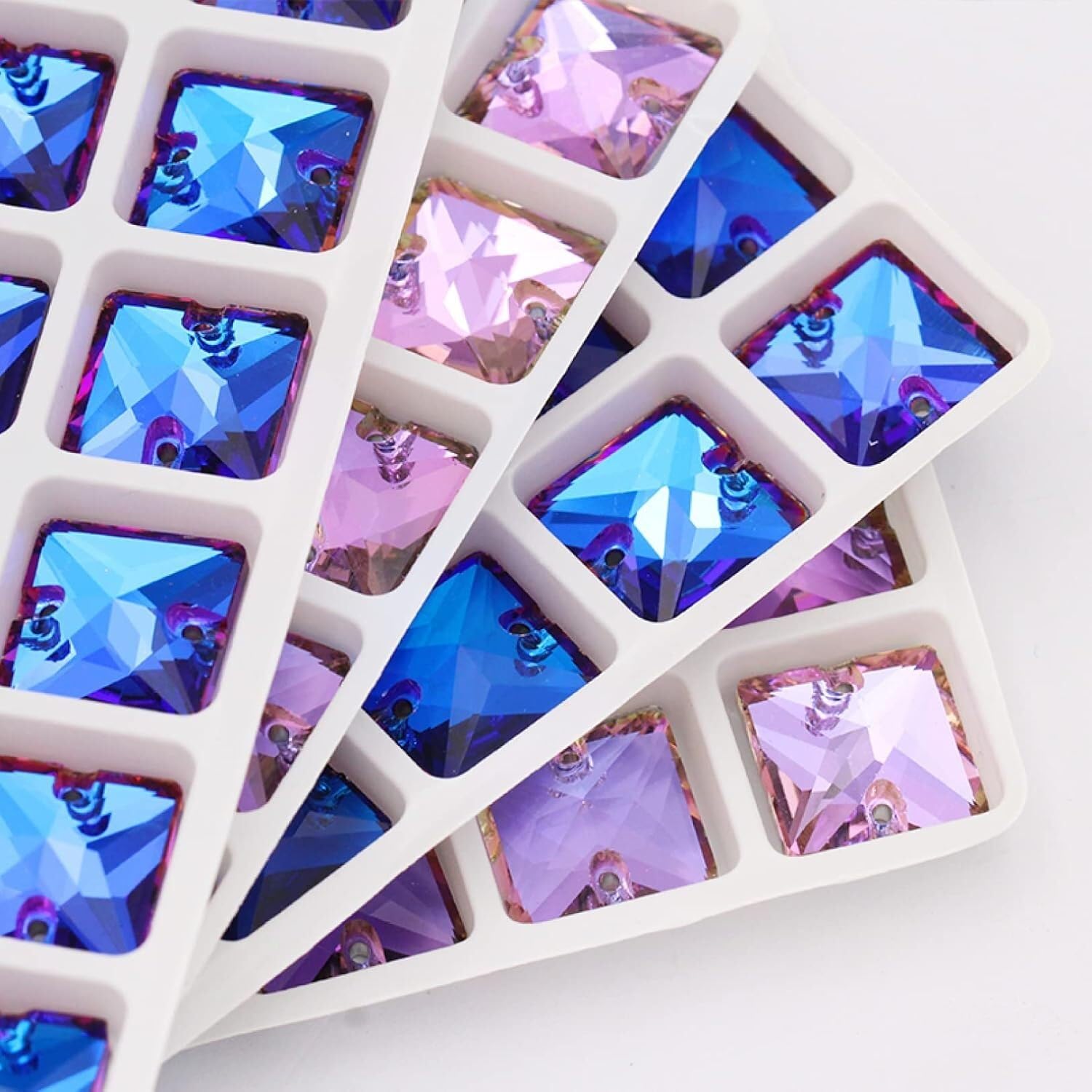 Cyrkonie, Kryształowy kamień Aplikacja Niebieskie szkło Dekoracyjne akcesoria Kryształowe Sztuka i rzemiosło Sukienka naszywana kryształki(Blue,16mm 24pcs)