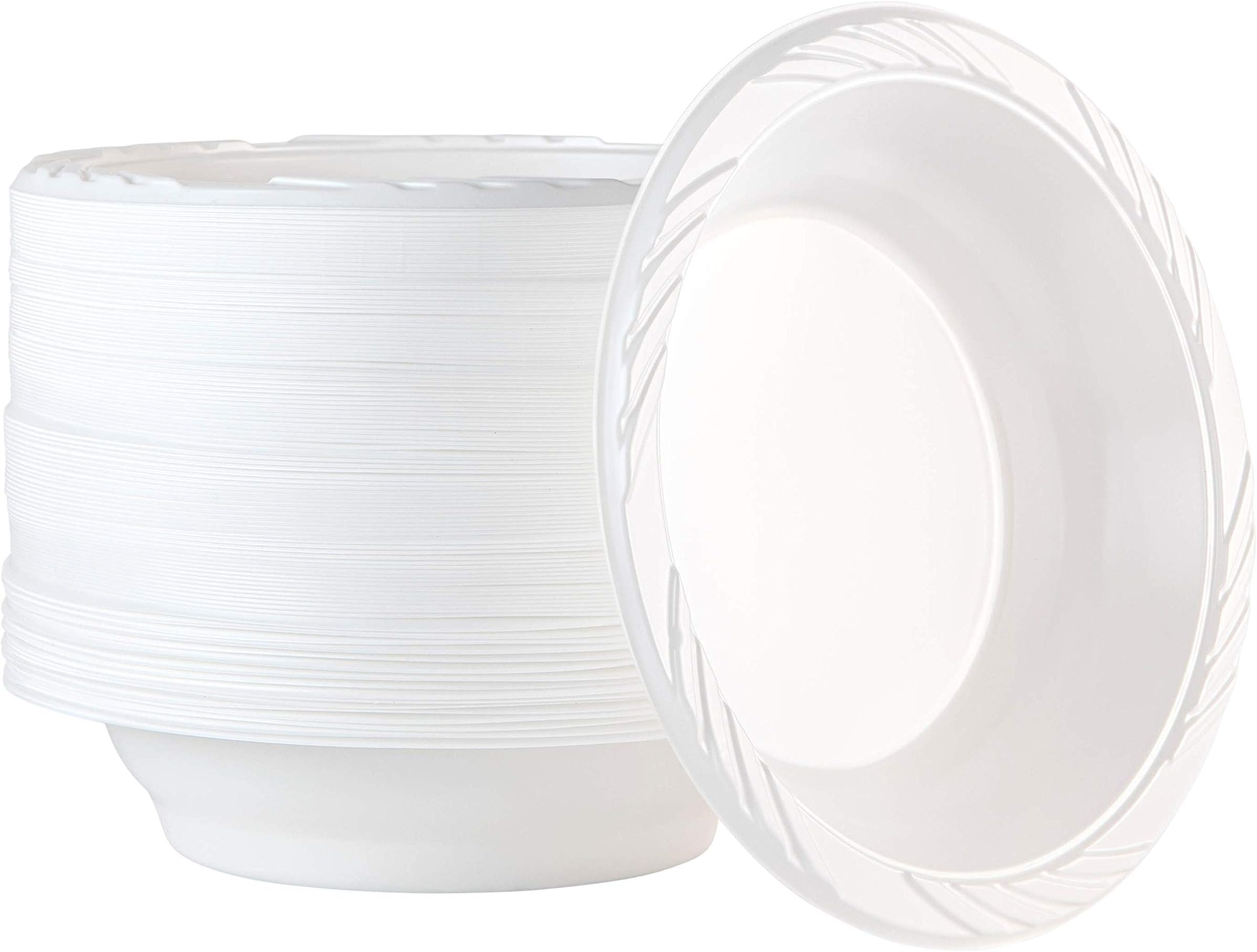 50 Count Disposable 18 ounce White Plastic Soup Bowls