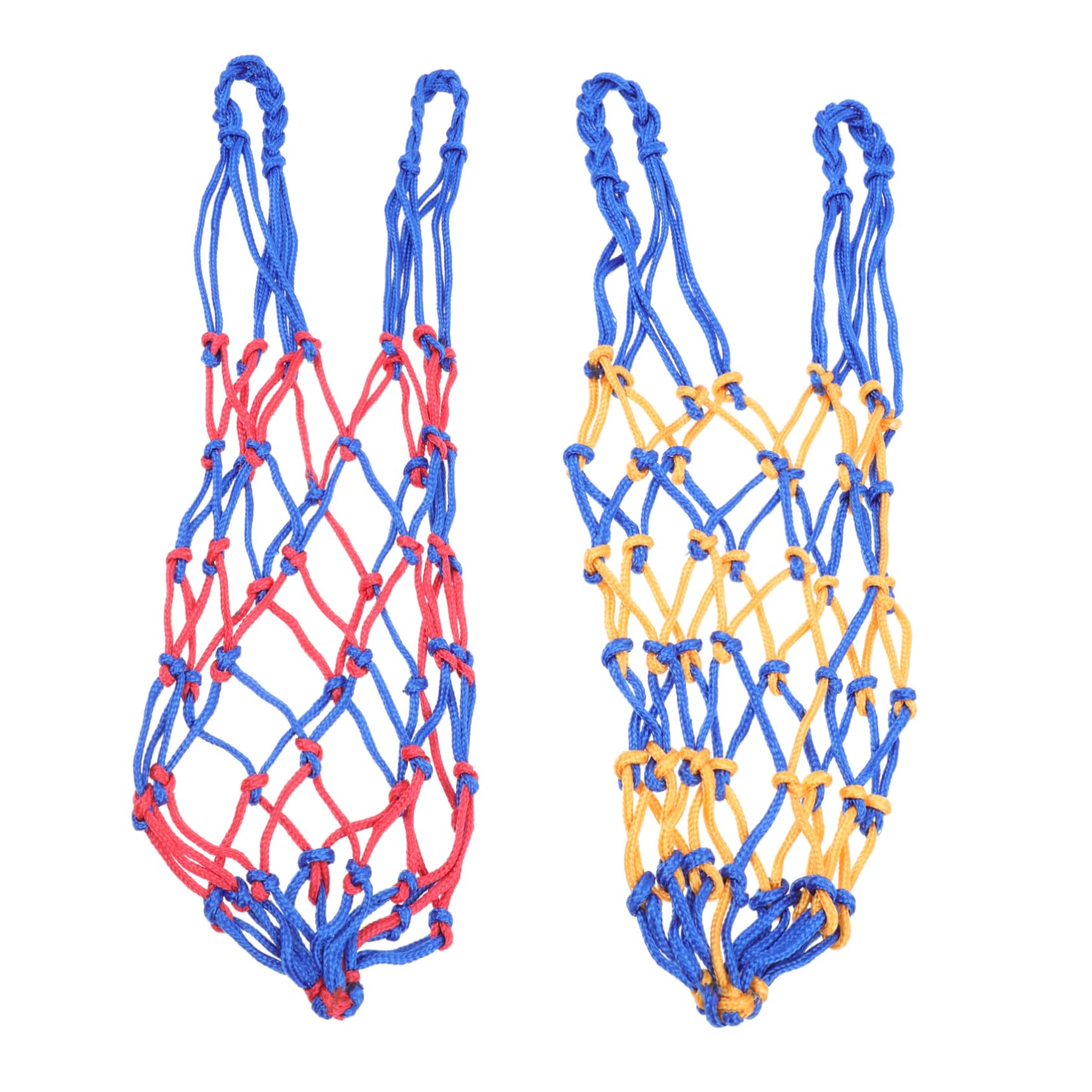 GRIRIW 2Pcs Durable Mesh Sports Ball Pouches for Basketball Volleyball Football Lightweight Handheld Carrying Bags Versatile Storage for Athletes