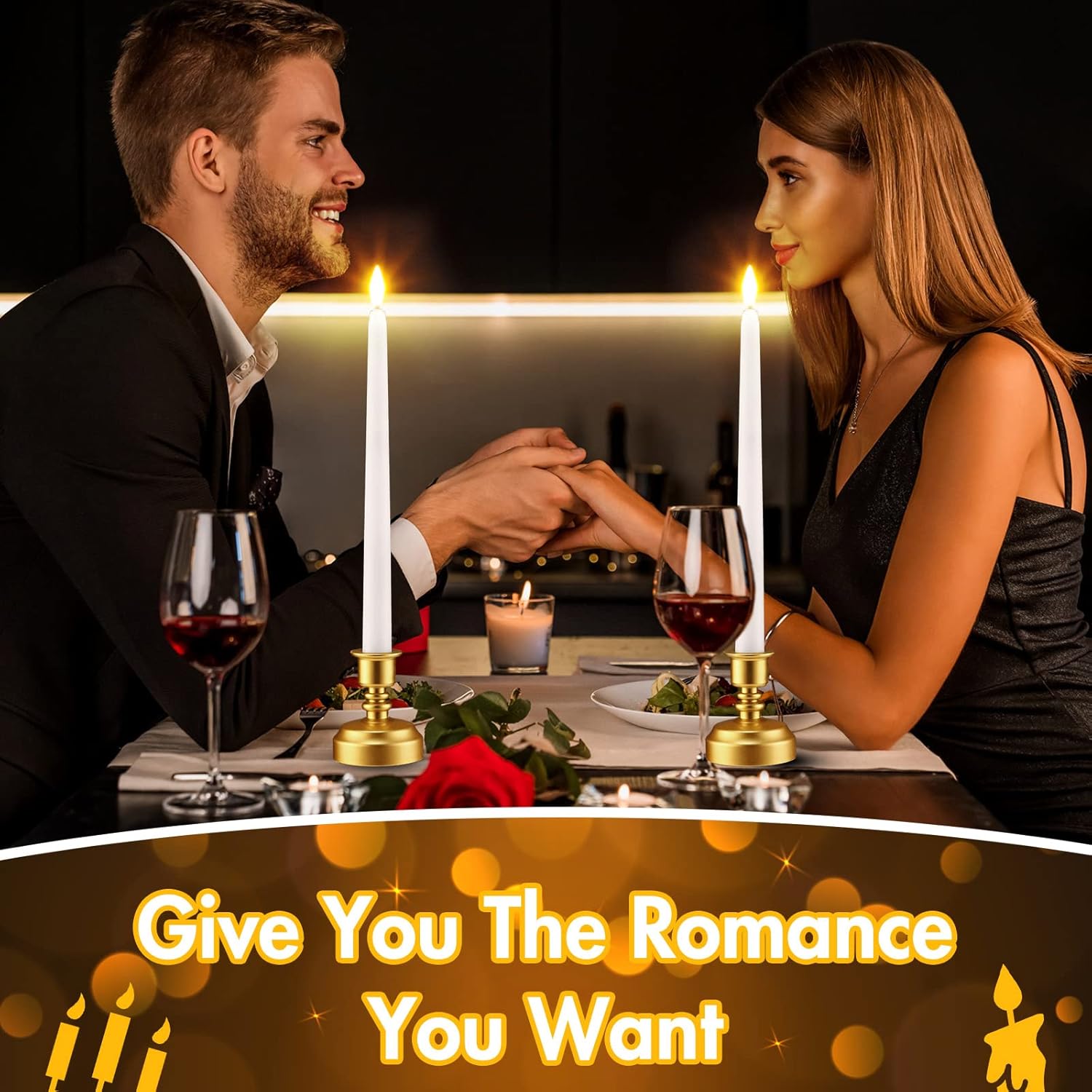 Fumete 24 Pack Flameless Taper Candles with Remote Control and Timer Flickering LED Taper Candles Realistic 3D Flame LED Window with Base Holiday Wedding Home Decor(White)