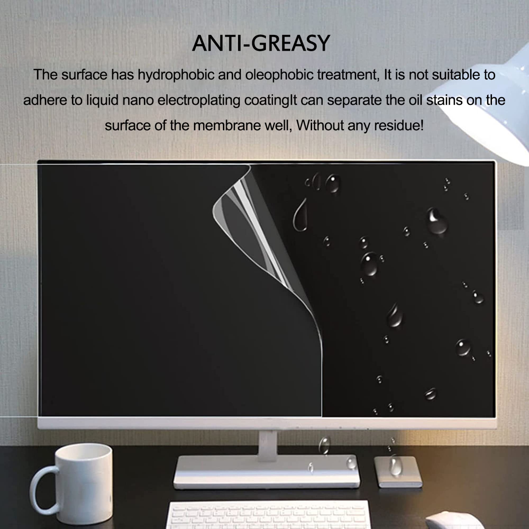 Protecteur D'écran TV LCD Mat 4H Anti-Reflet 90% Anti-Lumière Bleue 32 Pouces 698x392mm