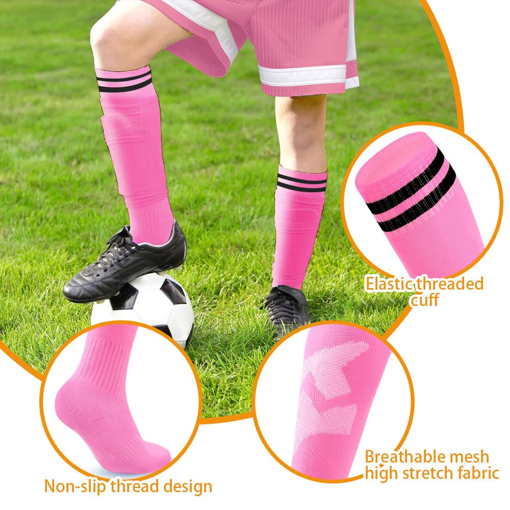 Calcio Scaldamuscoli Calzettoni Set 3 pezzi Parastinchi Calcio Bambino Calzini da Calcio Sockliner per Adulti Bambini Ragazzi Ragazze
