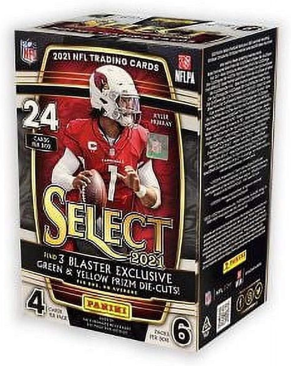 2021 Select Football NFL Trading Cards Blaster Box (24 Cards/Box) - Green & Yellow Prizm Die-Cuts
