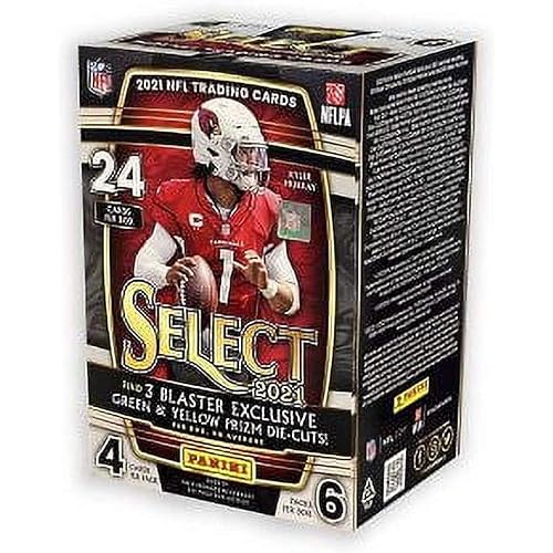 2021 Select Football NFL Trading Cards Blaster Box (24 Cards/Box) - Green & Yellow Prizm Die-Cuts