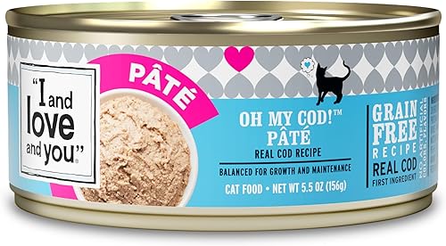 I and love and you Alimento húmedo para gatos - Oh My Cod Pâté - Receta de bacalao, sin granos, sin rellenos, envase de 5.5 onzas (paquete de 12