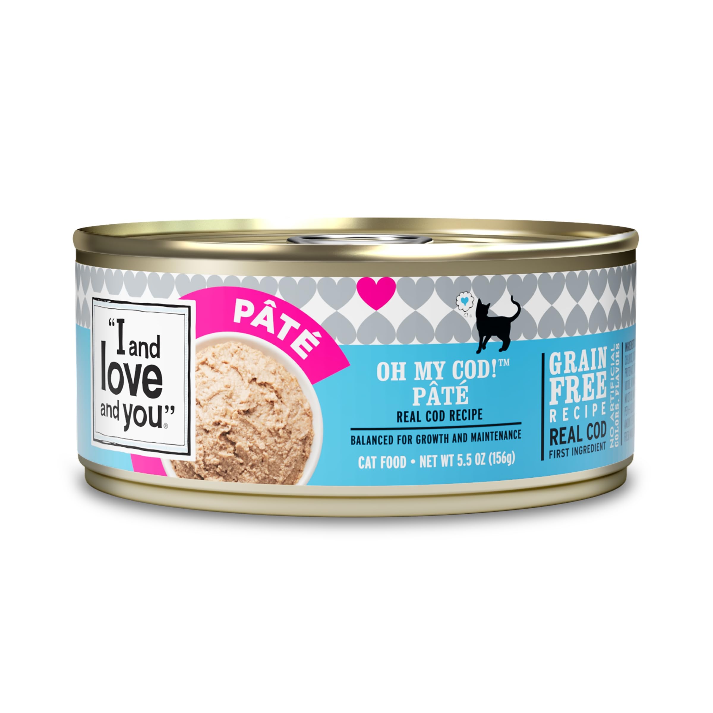 "I and love and you" Naked Essentials Canned Wet Cat Food - Grain Free, Cod + Chicken, 5.5-Ounce, Pack of 12 Cans