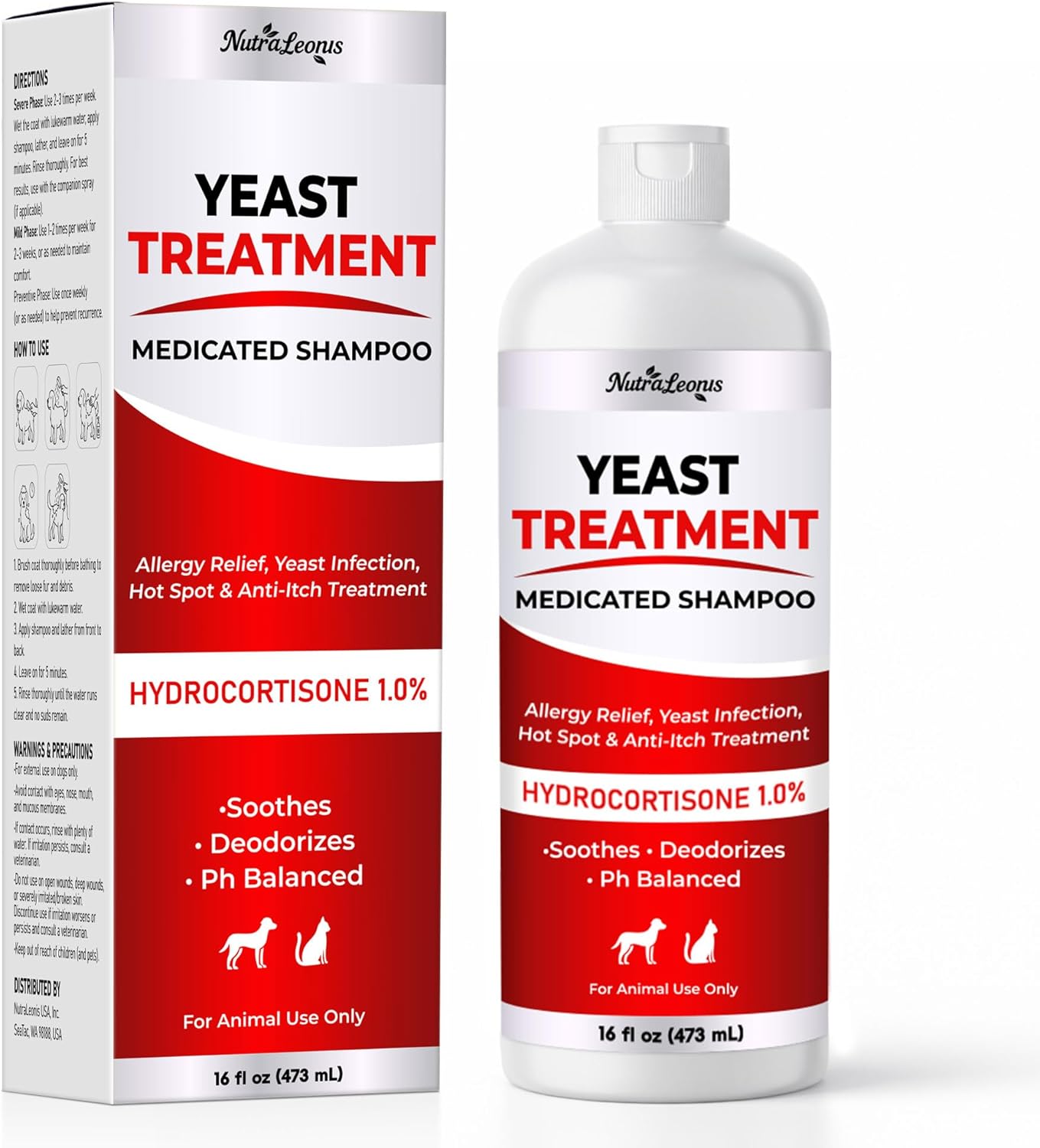Yeast Infection Treatment for Dogs Shampoo - Allergy Relief, Yeast Infection, Hot Spot & Dry Skin Anti-Itch Treatment Wash - Vet Formula - Healthy Skin & Coat - 473ml / 16 fl oz