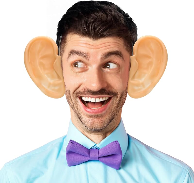FunisFun Funny Oversized Jumbo Fake Ears Giant Pig Ears Custume Headhand | Halloween Christmas Party Accessory, Animal Cosplay Dress Up, Novelty Headwear