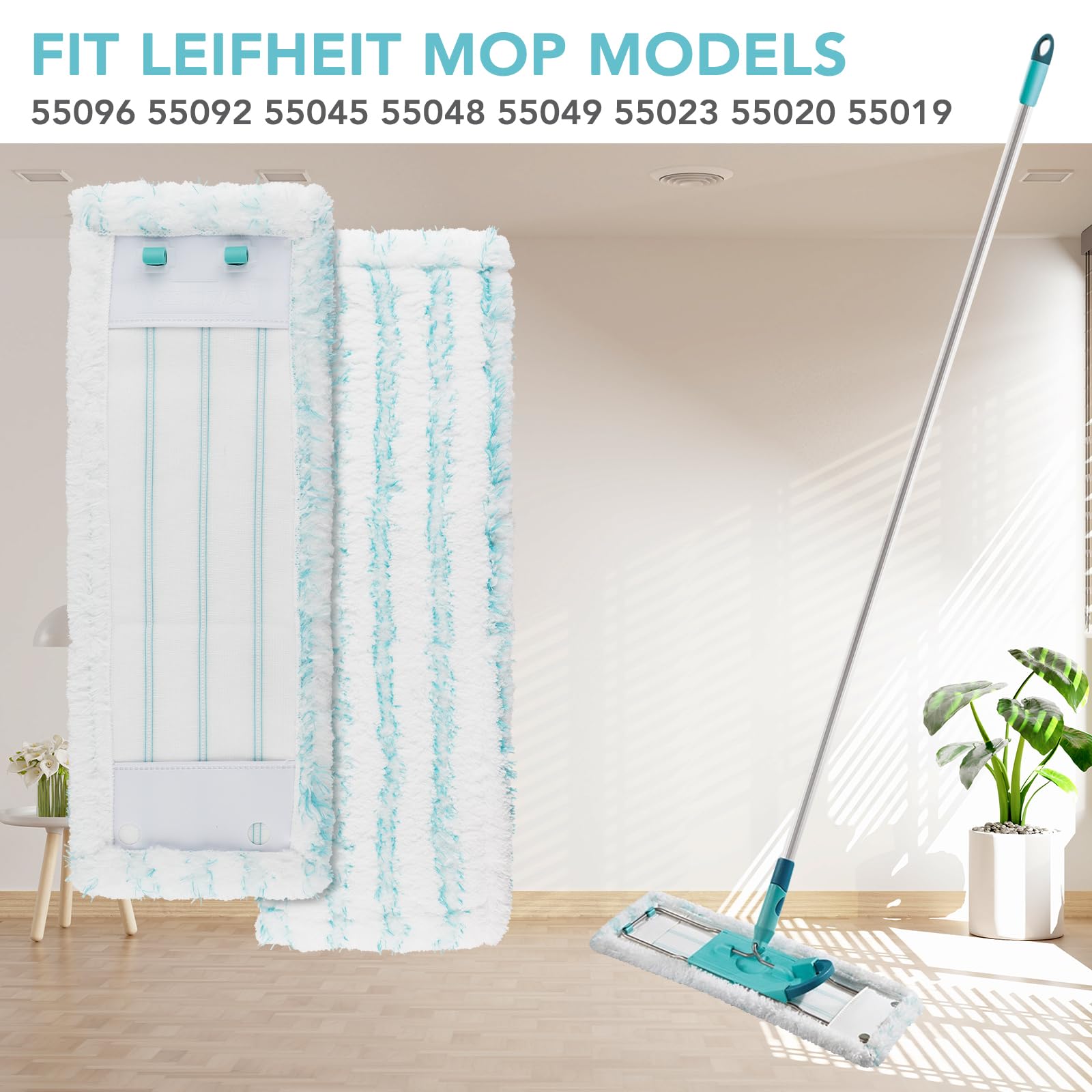 Housses Microfibre GreeSuit Pour Balai Leifheit Micro Duo - Lot De 3 Housses Absorbantes Et Lavables