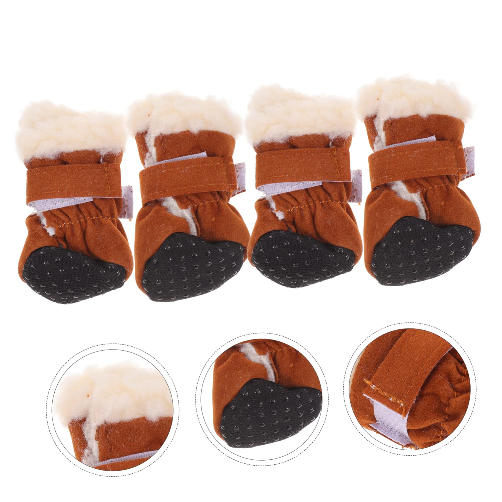 4piezas Botas De Perro Impermeables y Antideslizantes Calcetines para Mascotas Diseño Cálidas y Suaves para Invierno y Actividades Al Aire