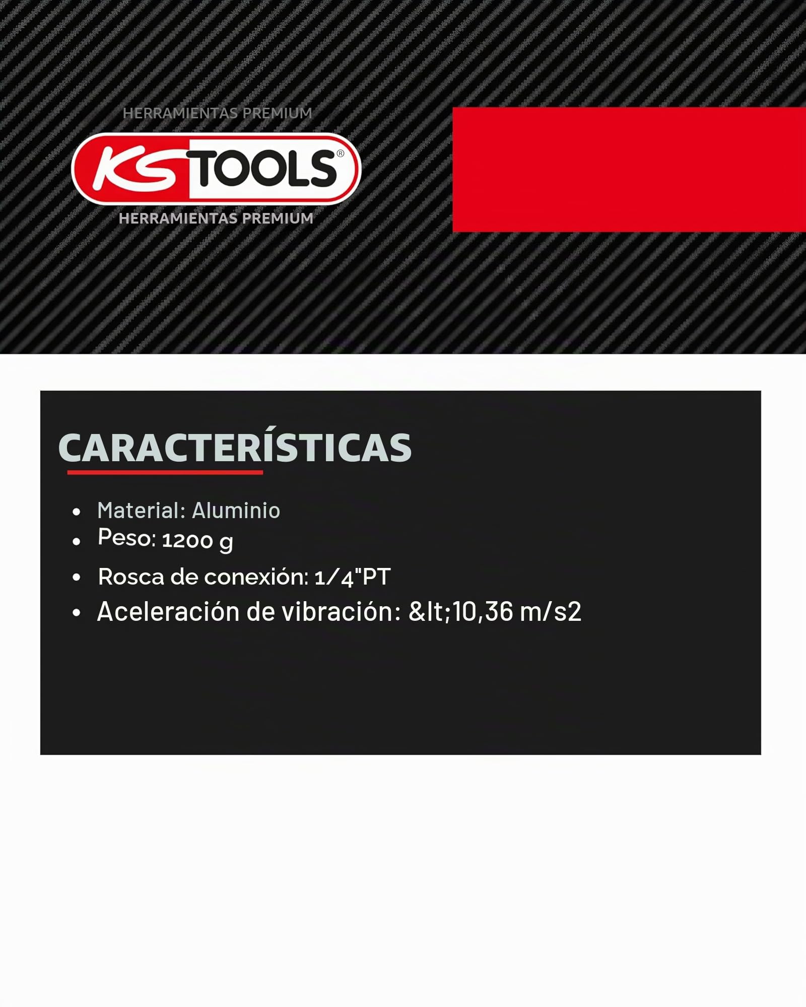 KS Tools 515.1315 Atornillador de impacto neumático de alta potencia de 1/2" THE miniDEVIL, 1084 Nm