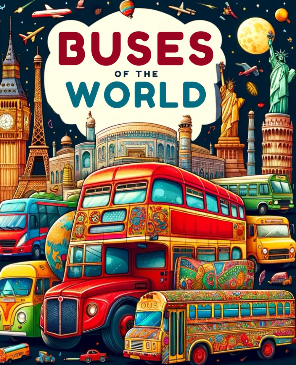 Buses Of The World Coloring Book for all ages