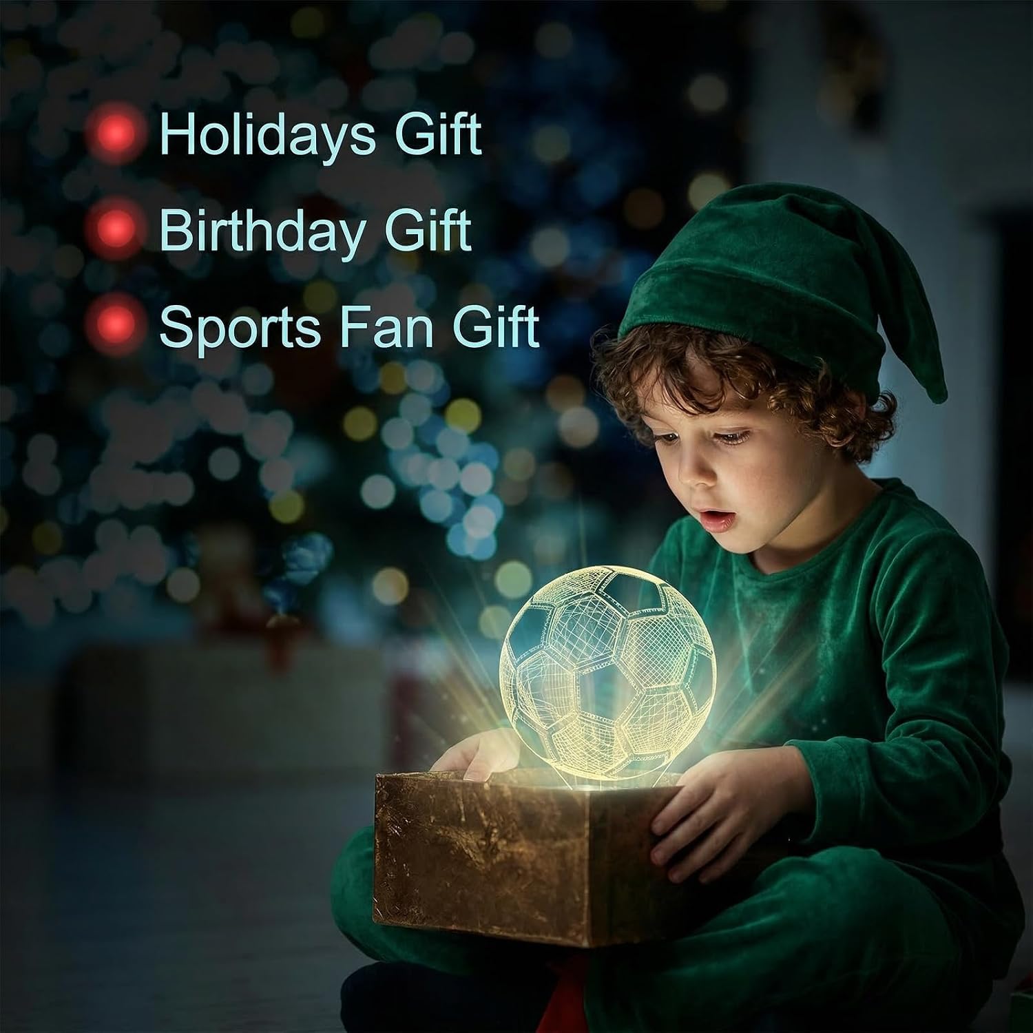 Soccer Night Light for Kids, Dirt Bike, Soccer Ball Lamp Kids Room Decor
