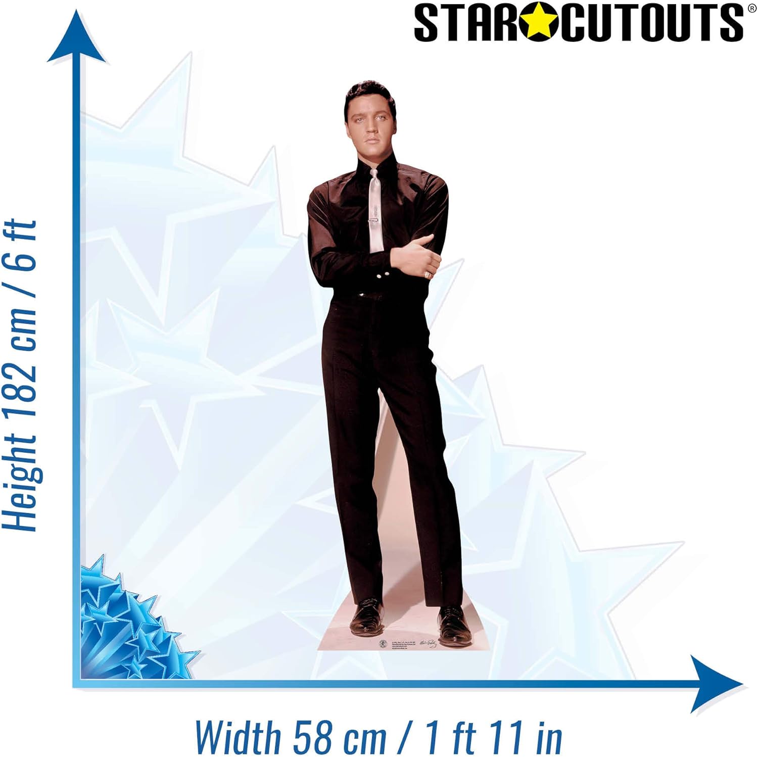 STAR CUTOUTS SC228 Official Lifesize Cardboard Cutout Elvis Presley in Suit and Tie (Black/White)