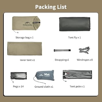 Naturehike Cloud Up Pro Camping Tent, Backpacking Tent