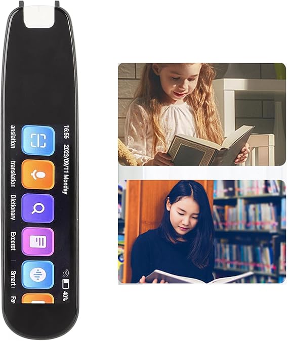Intelligent Translation Pen, Smart Translator Device Dictionary Pen with 2.99 Inch Touchscreen, Portable Multilingual Translation Recording Scan Reader Pen for Travel