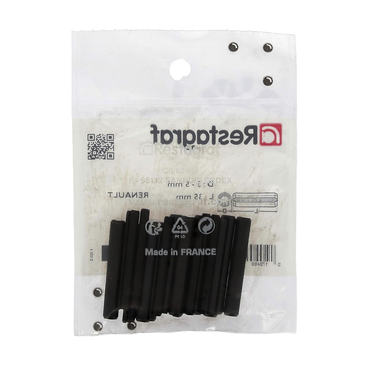 Elastic Pin for Cardan Axles, 3 mm and 5 mm Diameter, 35 mm and 35 mm Length, Pack of 20