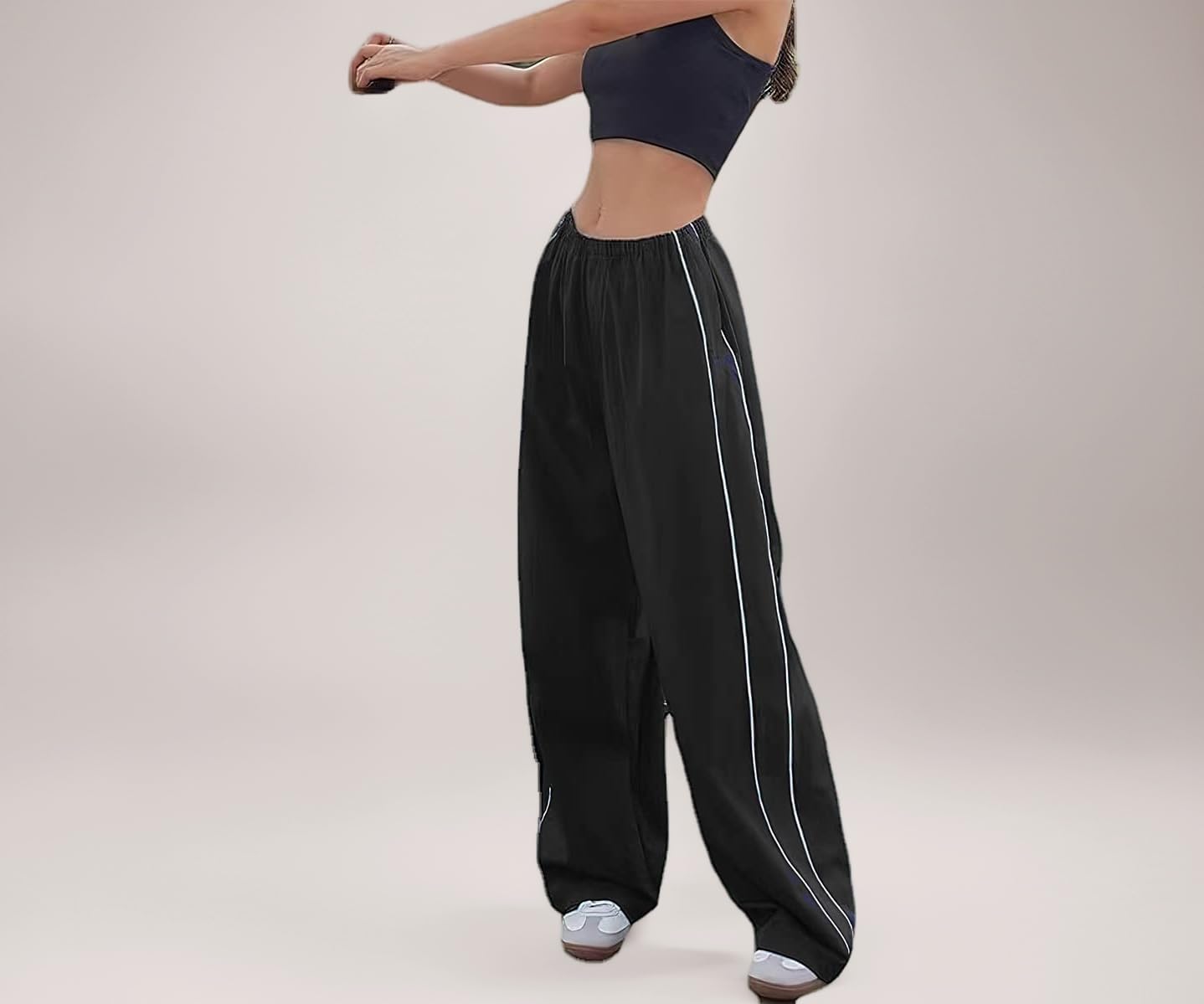XPONNI Track Pants Women Baggy Pants Y2k Pants Parachute Pants for Women Y2K Clothing