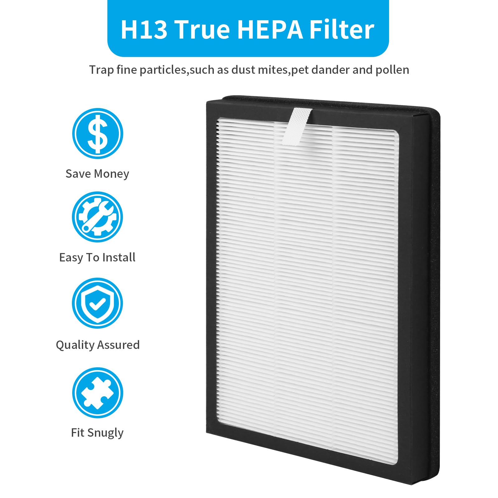 Paquete de 4 filtros de repuesto CAP-500 True HEPA compatibles con purificador de aire Cuisinart CAP-500FPK, filtración 3 en 1