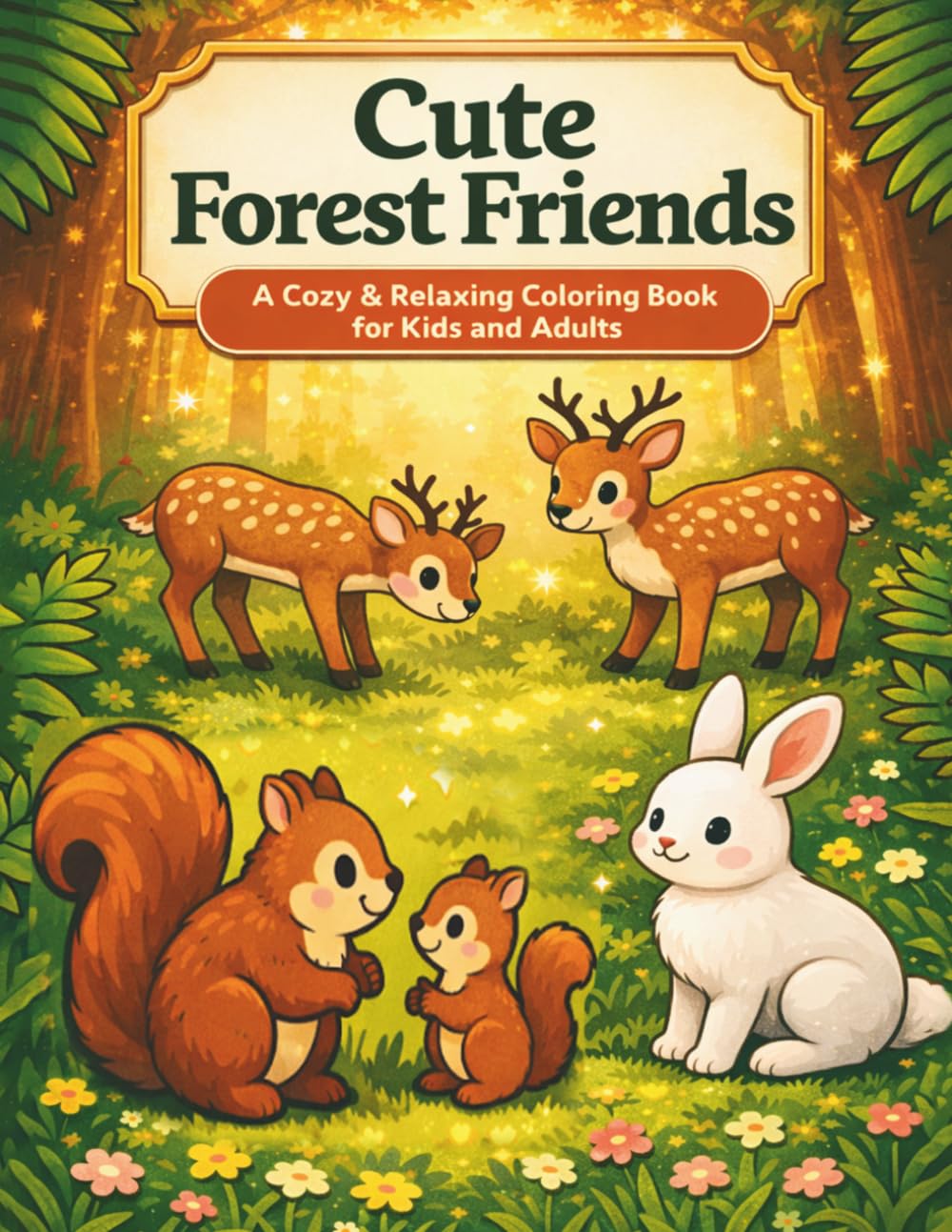 Cute Forest Friends: A Cozy and Relaxing Coloring Book for Kids and Adults