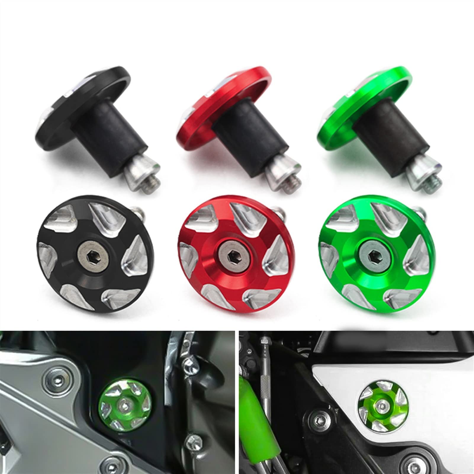 BEUTEE Z900 Accessoires De Moto Bouchons D'extrémité De Cadre Bouchons De Couvercle De Trou De Cadre Bouchon Décoratif Compatible Avec Z 900 Z900 2017 -2022 2021 2020 (Size : NO Logo