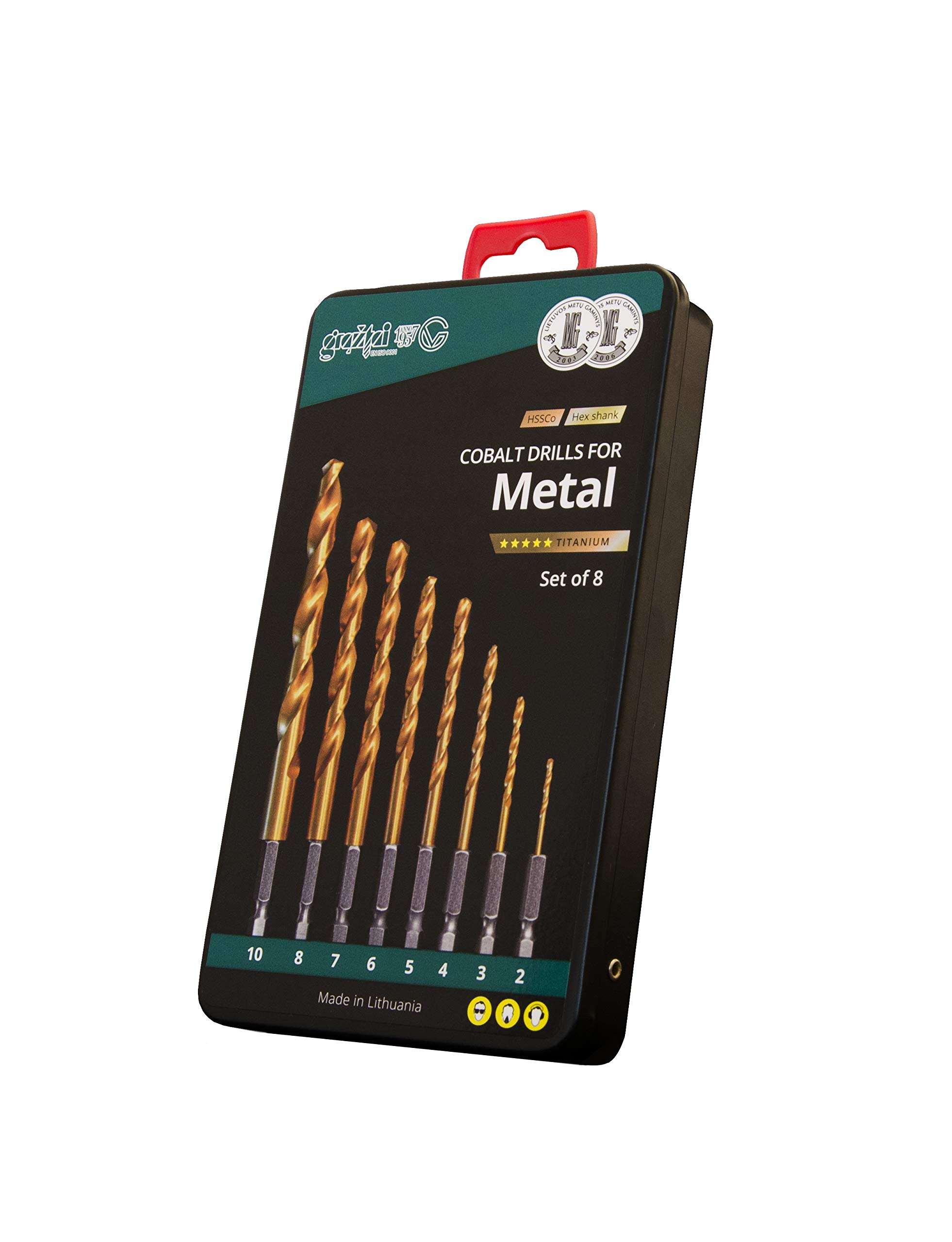 Metallbohrer-Set Aus Kobalt HSS-Co (M35) – 8-teilig, Durchmesser 2-10 Mm, Mit Sechskantschaft Für Akkuschrauber