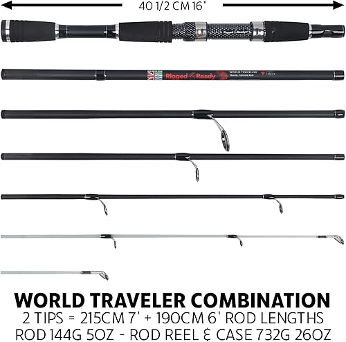 Miniatura 2 de Rigged and Ready Smuggler Series™ Travel Fishing Rods. Super Compact, 1 Spinning Rod and Reel Combo, 4 Spin, 1 Casting Rod + Cases. 2, 3 or 4 Tips.