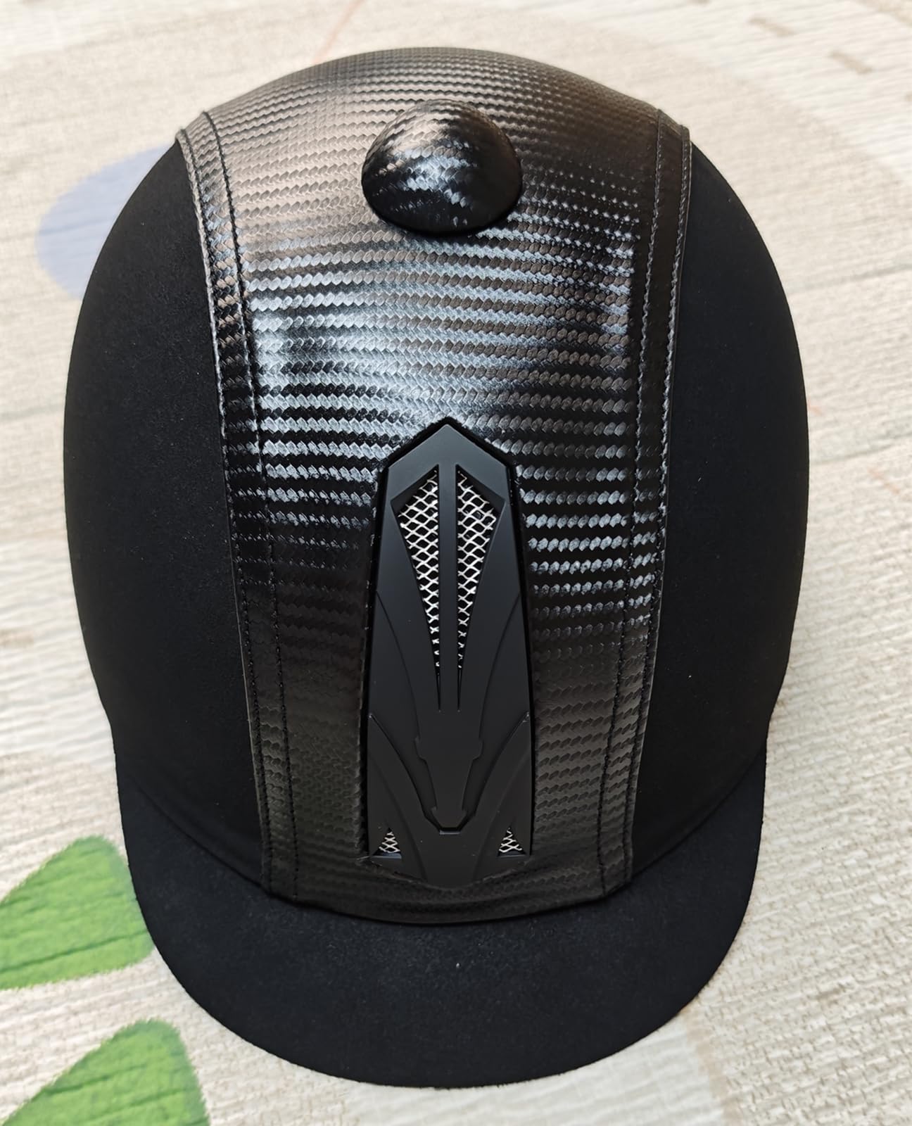 TentHome Vintage kask do jazdy konnej dla dzieci klasyczny retro western kaski jeździeckie z imitacją włókna węglowego dekoracja ze skóry PU