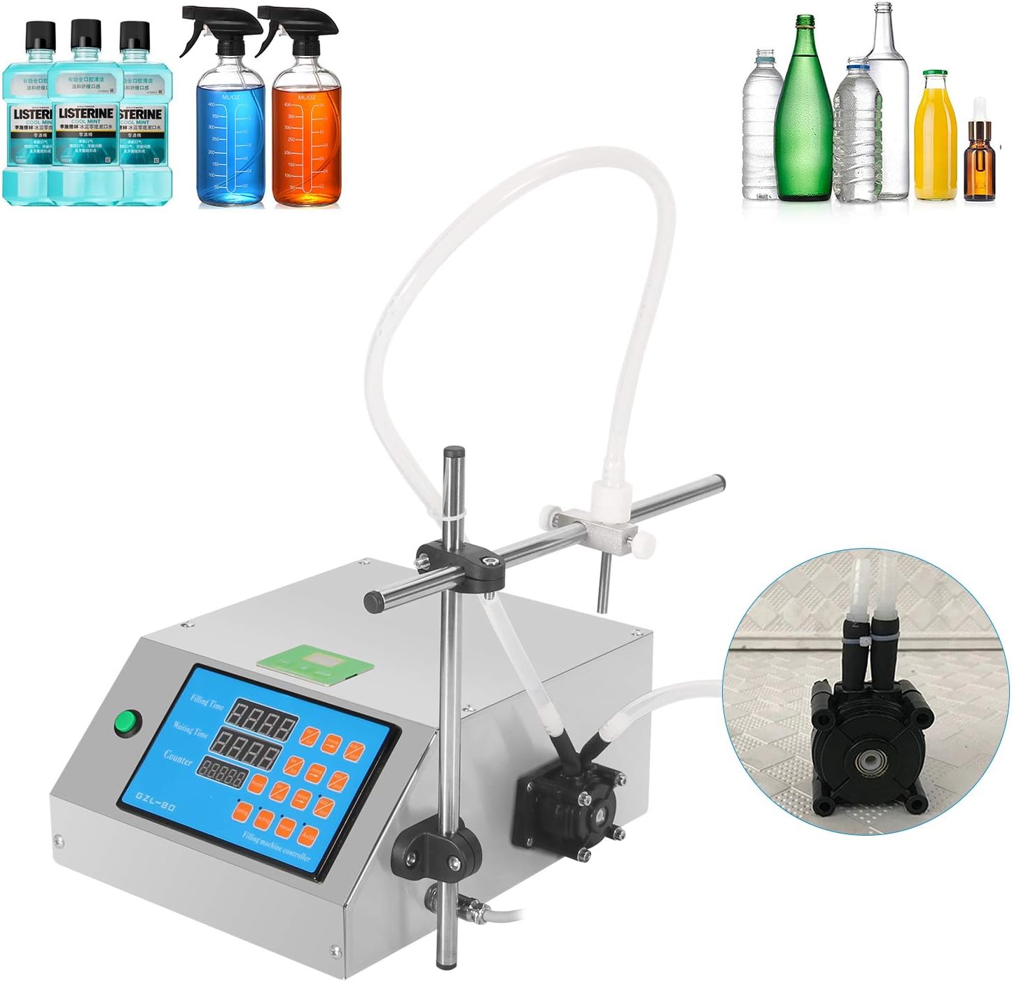Flash Sale Buy 1 get 1 Hanchen Liquid Filling Machine 700ML/Min/Head Digital Speed Control Peristaltic Pump for Liquid, Perfume, Water, Juice, Thick Eessential Oil One Year Warranty (1 Head) Up To 40% OFF Hanchen Liquid Filling Machine 700ML/Min/Head Digital Speed Control Peristaltic Pump for Liquid, Perfume, Water, Juice, Thick Eessential Oil One Year Warranty (1 Head)