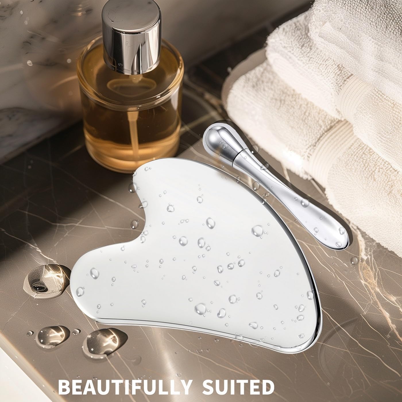 Stainless Steel GuaSha & Eye Cream Applicator Facial Tools, Metal Guasha for Face Neck, Eye Massager Tool, Lymphatic Drainage Face Massage Tool, Skin Care Gift - Image 7