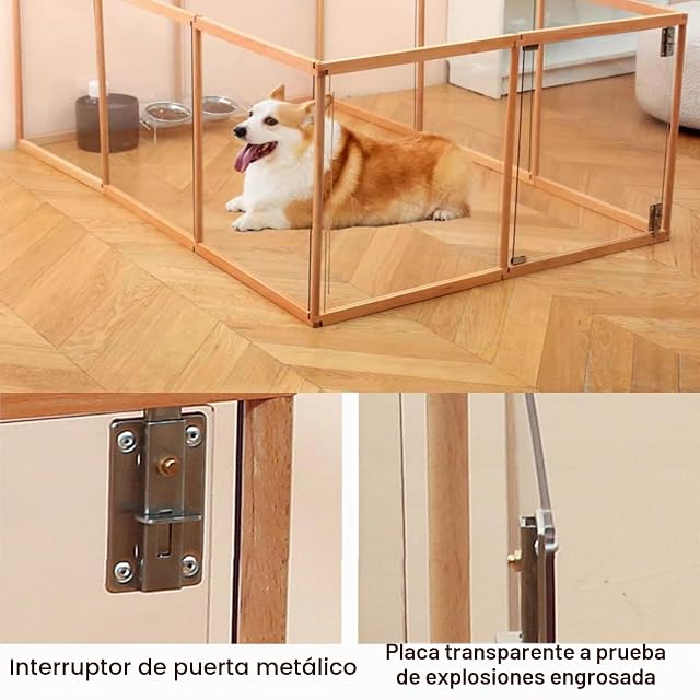 Foto 5 de 8 de Caño para cachorros, parque plegable con puerta, parque para perros, gatos, conejos, animales pequeños