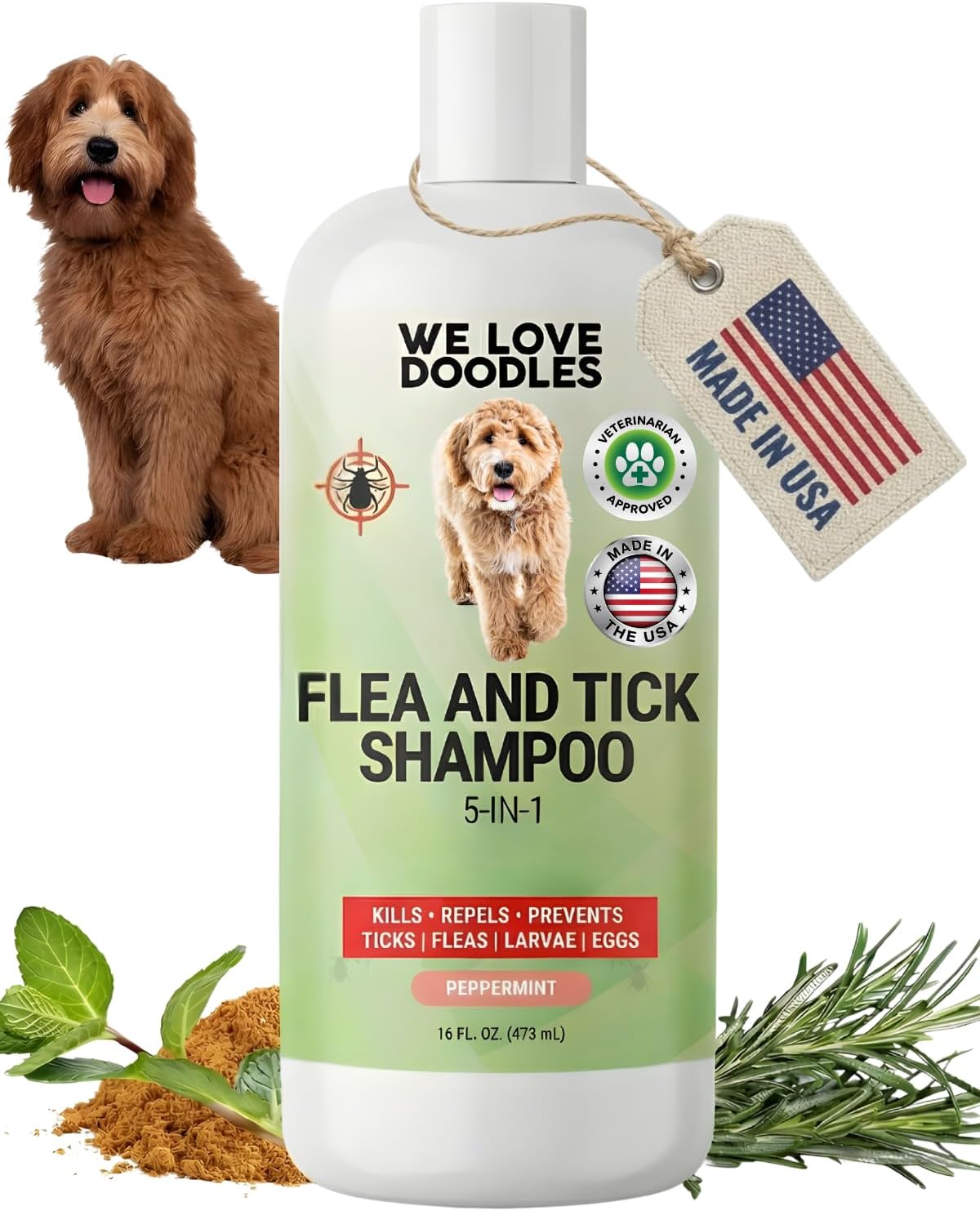 Flea Shampoo for Dogs, Itchy Skin Relief & Sensitive Skin Shampoo, 16 oz