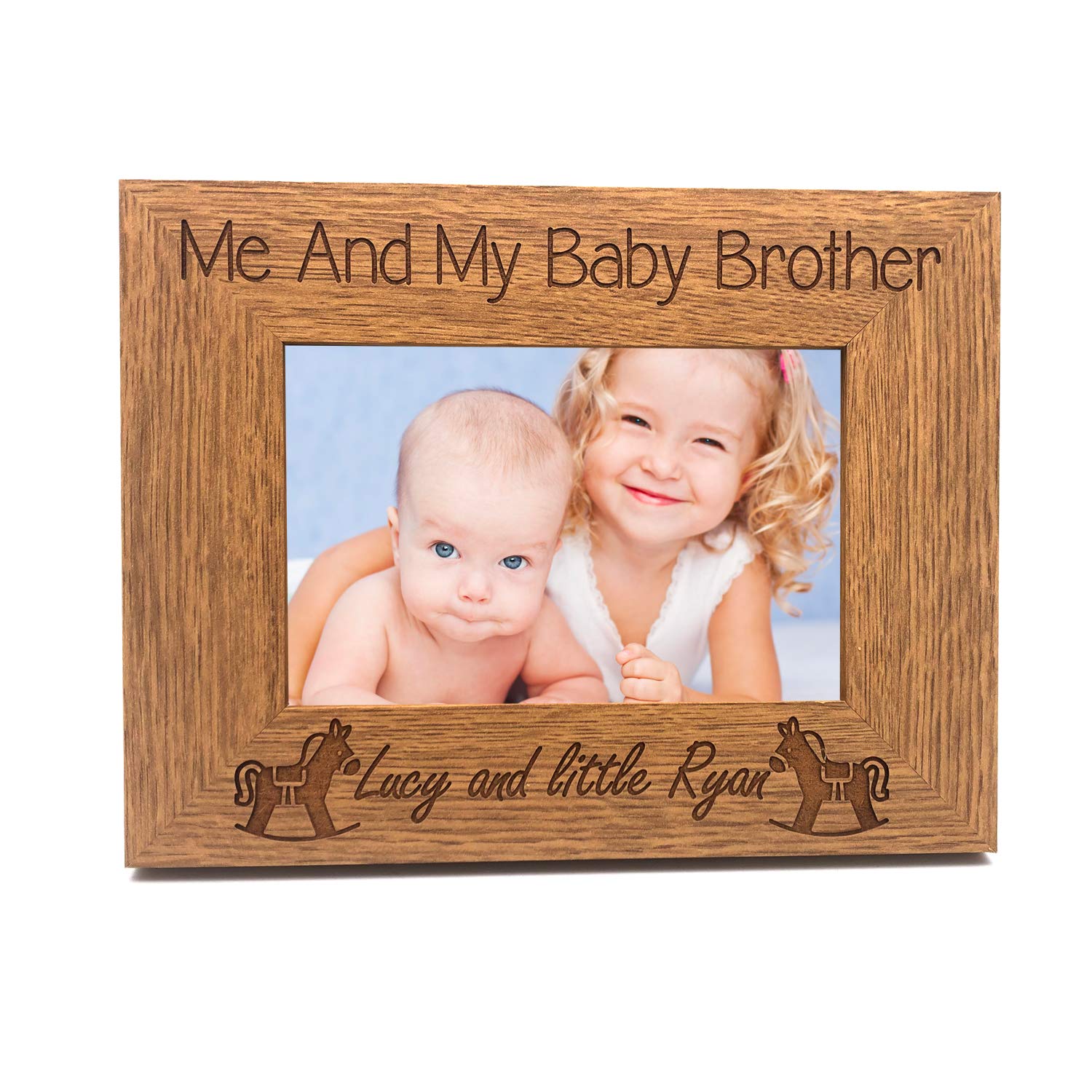 Personalised Me and My Baby Brother Engraved Photo Frame (8 x 10 Inch)