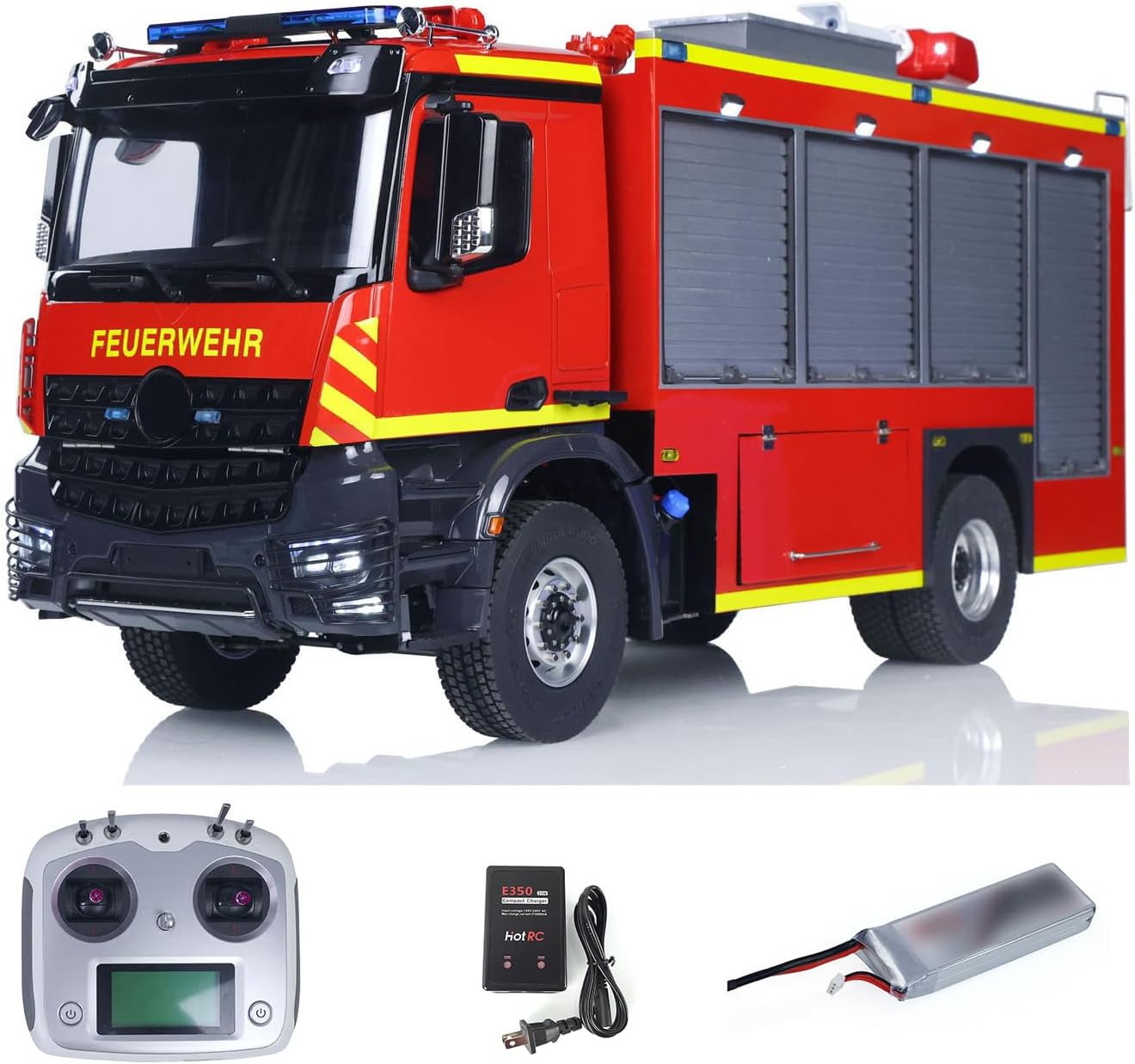 TOUCAN RC HOBBY 1/14 RTR Electric Model Car 4X4 Metal Axles Gearbox Remote Control Fire Fighting Vehicle BZ Flysky i6S Radio 2Speed Light Sound