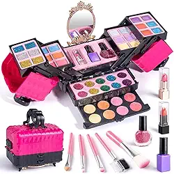 52 Peças Kit De Maquiagem Infantil Lavável Para Meninas 3 A 12 Anos