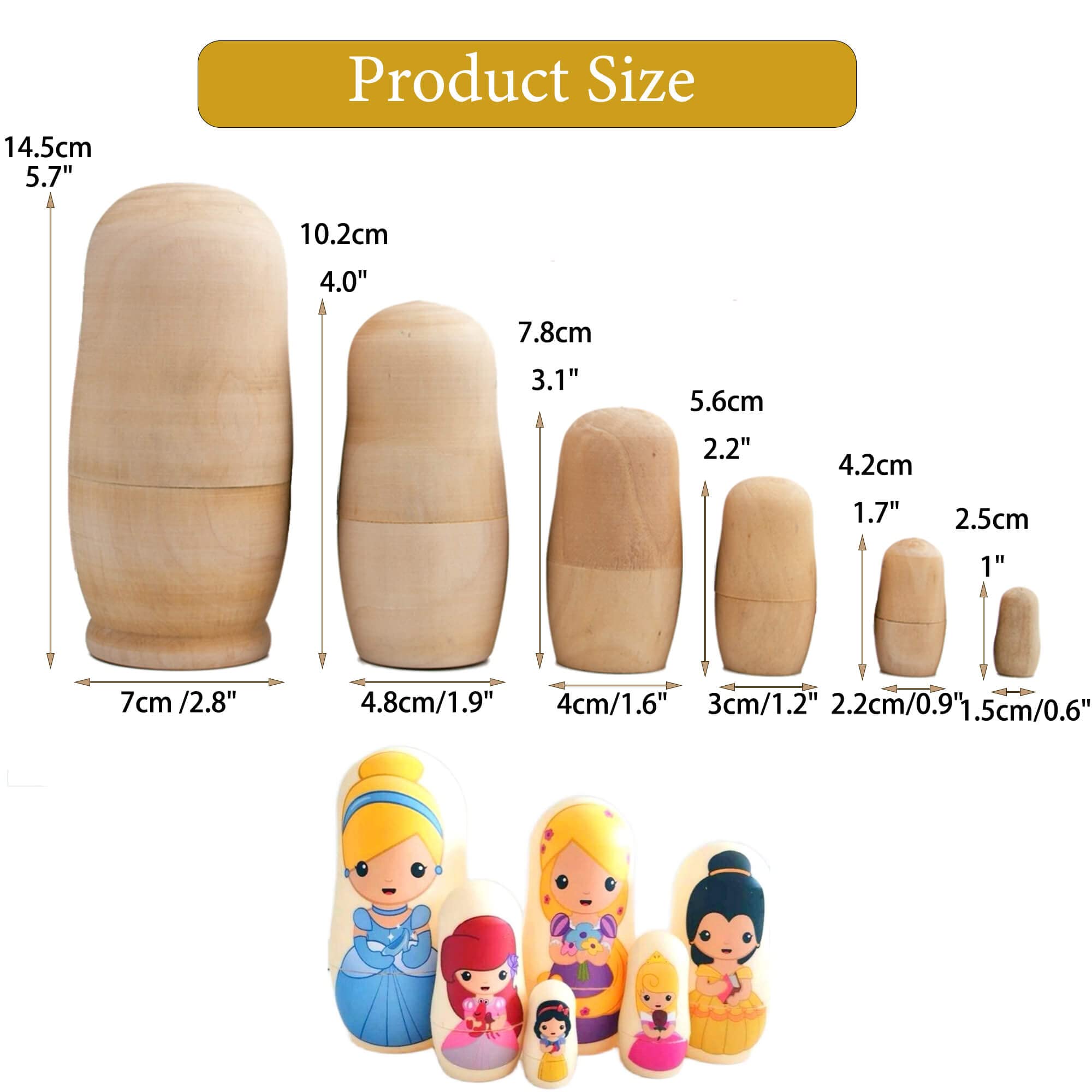 AEVVV Exotic Animals Nesting Dolls Set of 5