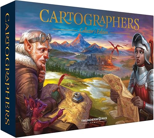 Cartographers Heroes: Collector's Edition | Board Game, 3 Expansions, & Storage Solution w/Organizer | Map Drawing Fantasy Strategy Family Game for 1-100 Players Ages 10+ by Thunderworks Games
