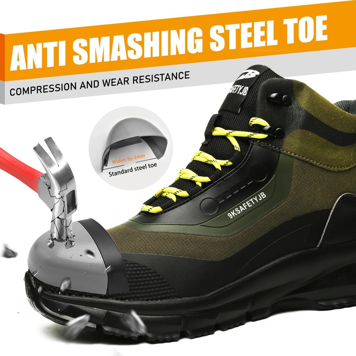 Steel Toe Work Shoes for Men Women Lightweight Comfortable Industrial & Construction Safety Boots