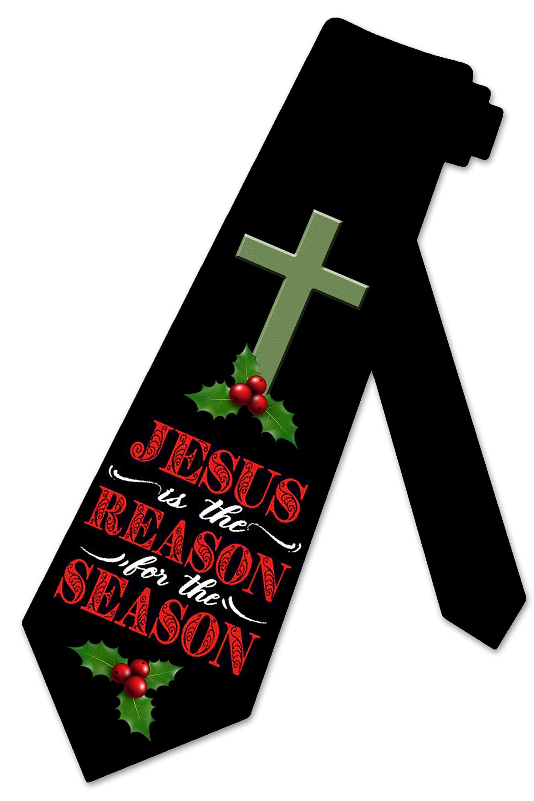 Christmas Ties Mens Holiday Religious Necktie by Three Rooker