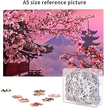 Amazon.co.jp: 1000ピース ジグソーパズル 満開の桜に囲まれる神社と