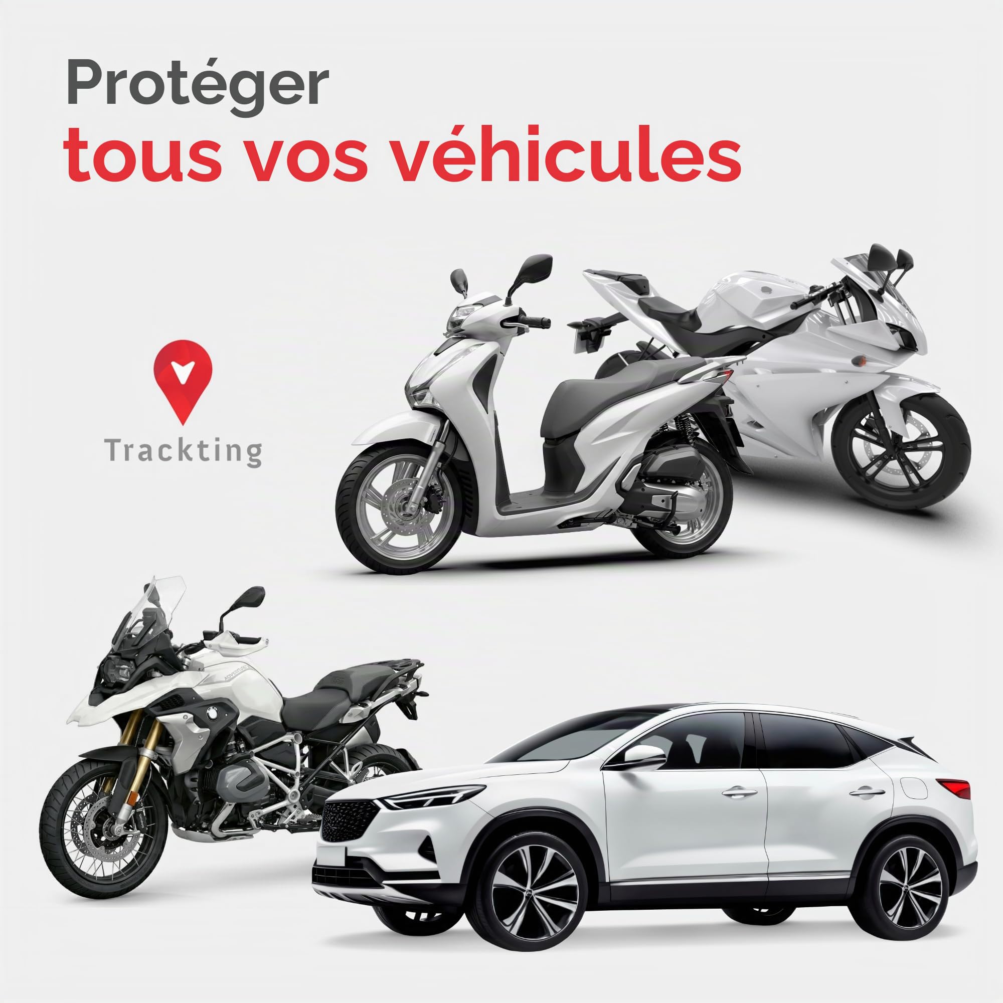 Trackting One – Dispositif GPS Antivol pour Voitures & Motos | Traceur GPS pour Voiture, Moto, Véhicules | Carte SIM Intégrée (4G/2G) – Abonnement Requis, Sans Câblage, Longue Autonomie