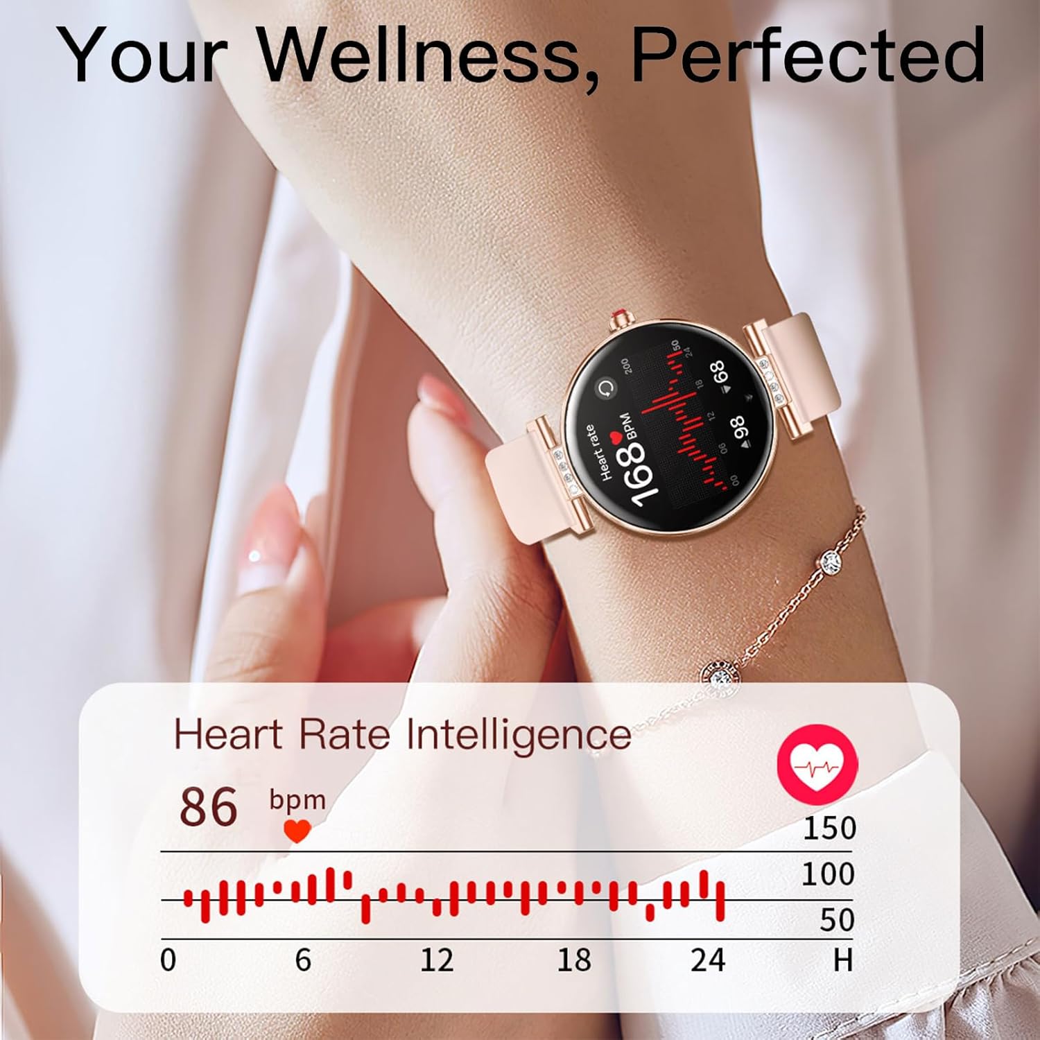 Yihou Smart Watches for Women Fitness Tracker Fitness Watch with Heart Rate Monitor Sleep Monitoring Multiple Sport Modes for Android iOS Red