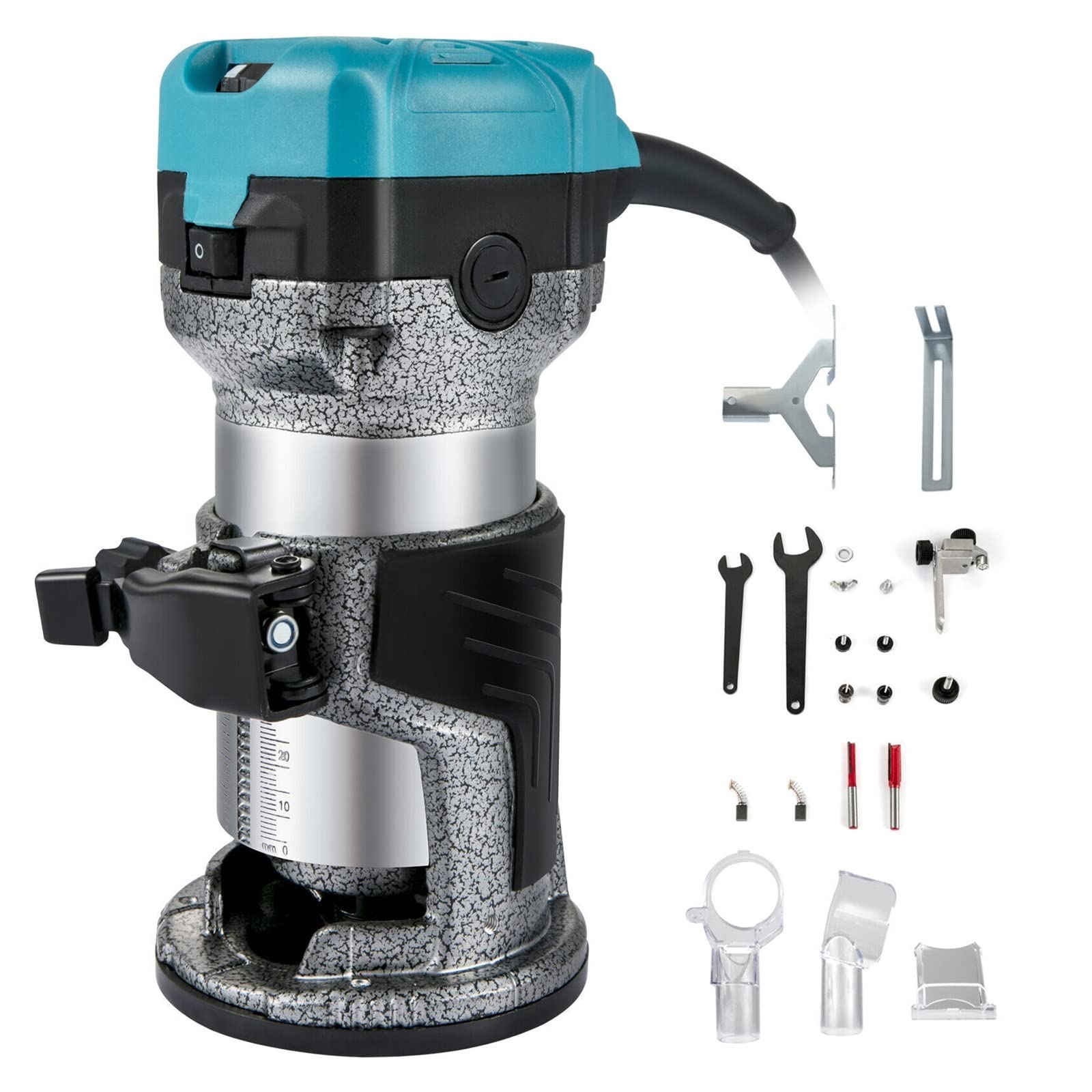 Rsgxlfqzvak Fixed Woodworking Electric Trimmer Hand Wood Router Machine Power Carpentry Tools For Trimming Slotting Milling Grooving Carving(Fixed)