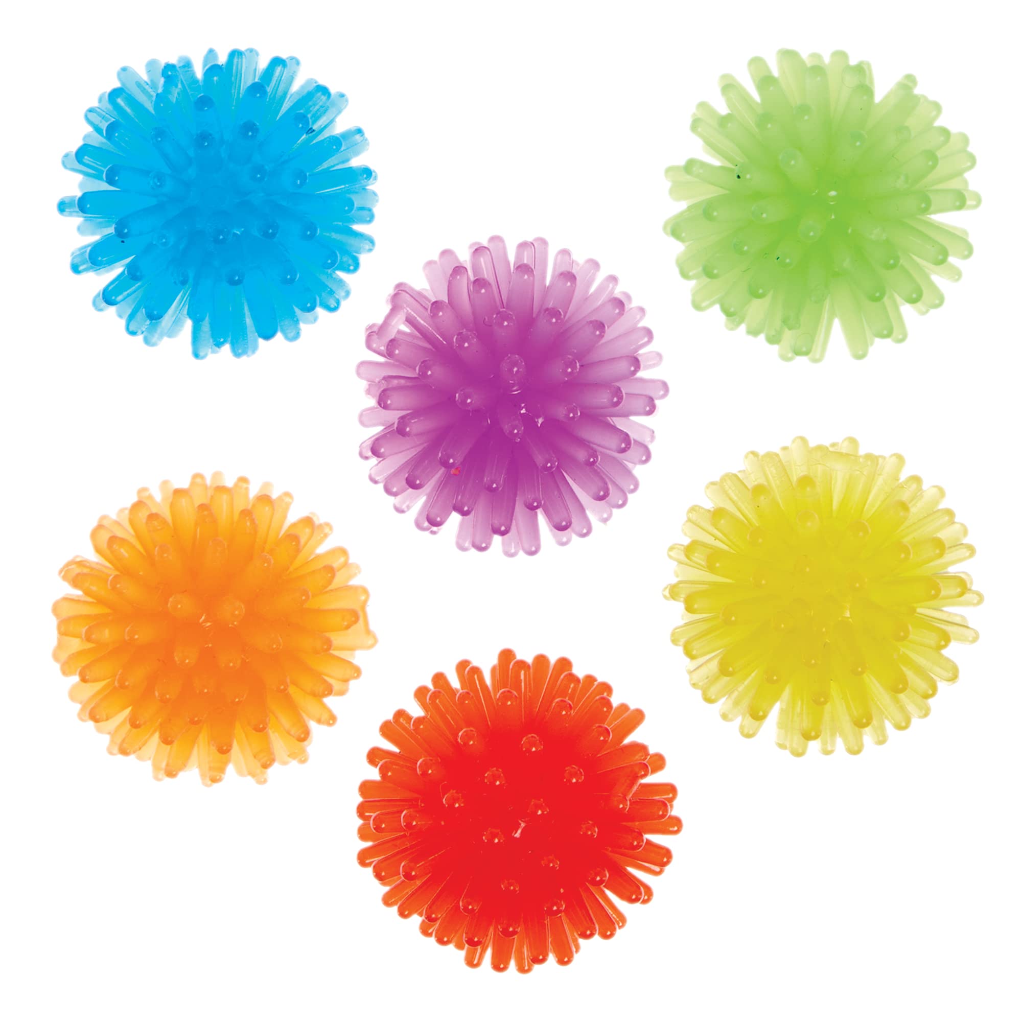 Baker Ross FX769 Rainbow Colours Hedgehog Balls - Pack of 12, Sensory Balls, Assorted Colours, Party Bag Fillers, Fidget Toys