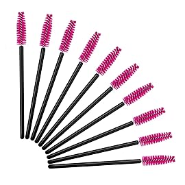 100PCS Disposable Eyelash Mascara Brushes for Eye Lashes Extension Eyebrow and Makeup(Rose)
