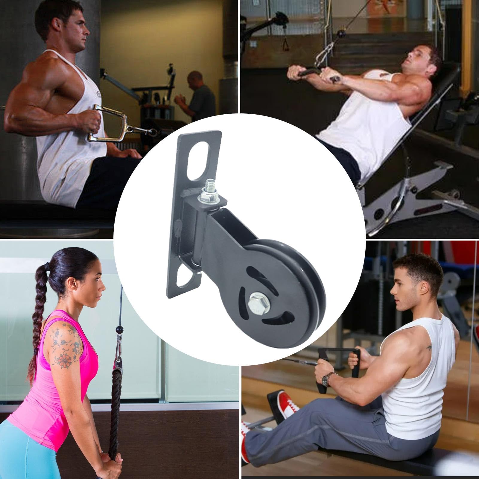 Robuste Riemenscheibe, Befestigung für Fitnessgeräte, 360-Grad-Rotationsrad mit leichtgängigem Lager, geräuschloser Drehtrainer, Kabelmaschinenteil mit Stahlkonstruktion, Trainingszubehör für Heimfitn
